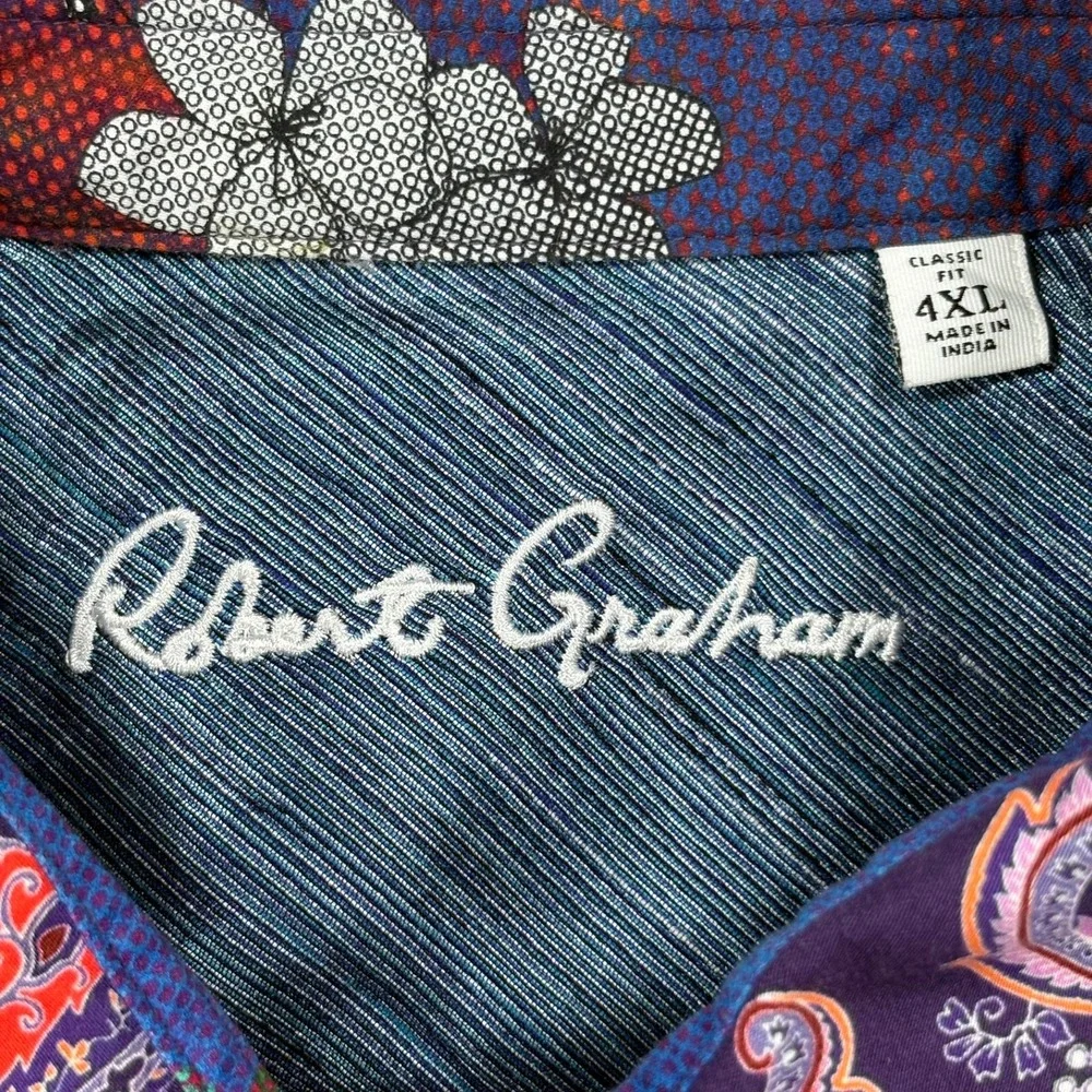 Robert Graham Casino Royale Shirt Mens 4XL Purple Paisley Ornamental Medallion